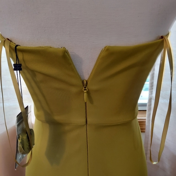 NWT! Elegant Olive Green Strapless Evening Gown. Wedding. Prom. Special Size S - Picture 13 of 13